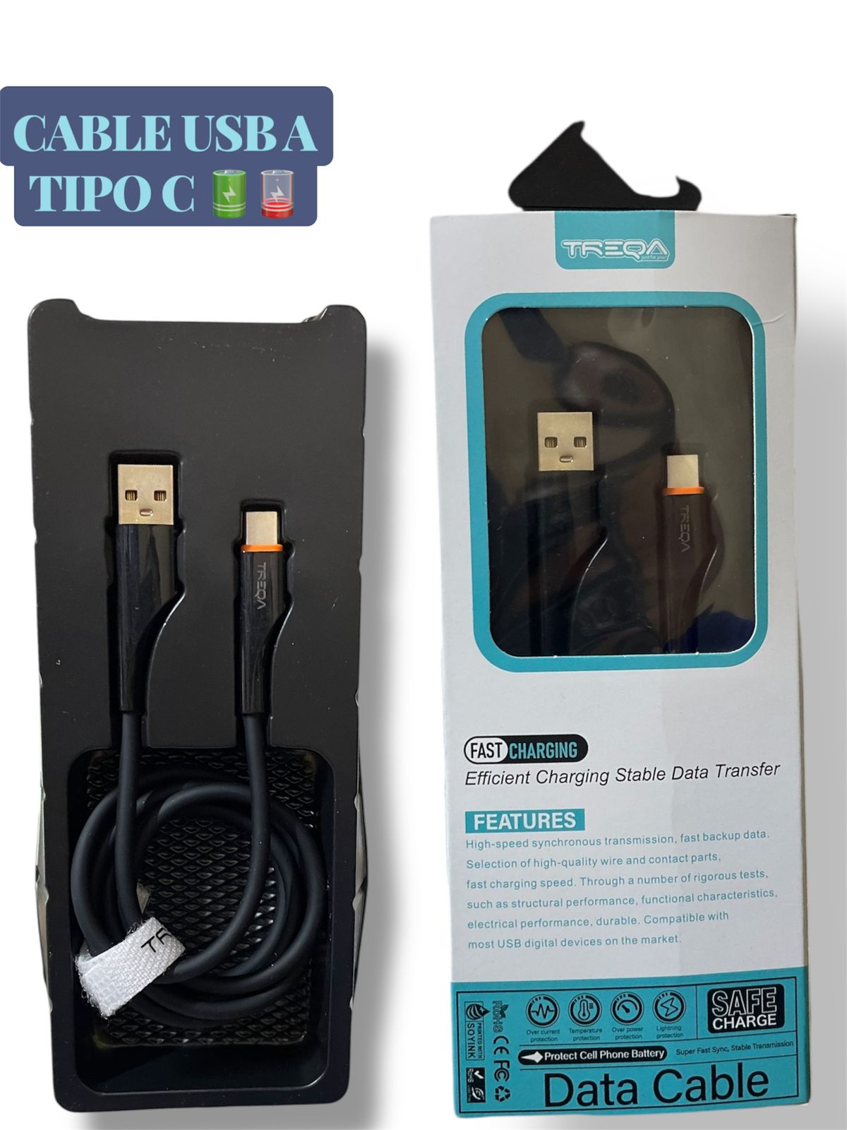 Miniatura 2 de CABLE 5A USB A TIPO C 8933